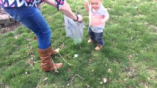 Jaxon first Easter egg hunt 2016