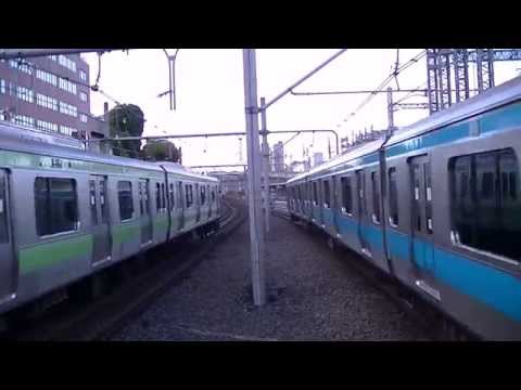 【JR東】 山手線 E231系 vs 京浜東北線 E233系 並走！ 先に着くのはどっち？ ＠西日暮里