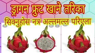 ड्रागन फ्रुट खाने तरिका , dragon fruit , फल काट्न र खान सिक्नुहोस