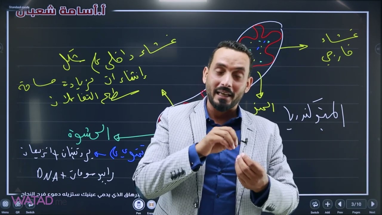 شرح التنفس الخلوي لمادة العلوم الحياتية  الأستاذ أسامة شعبان