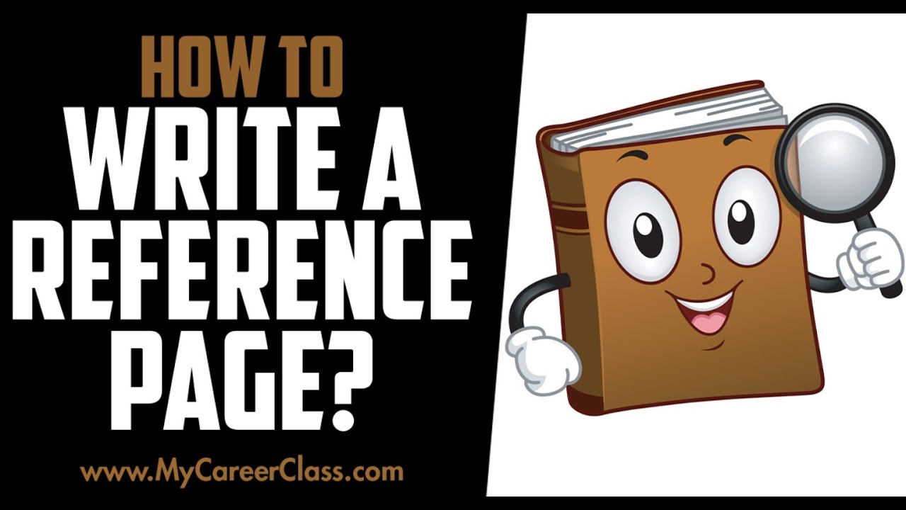How do I Write a Reference Page - YouTube