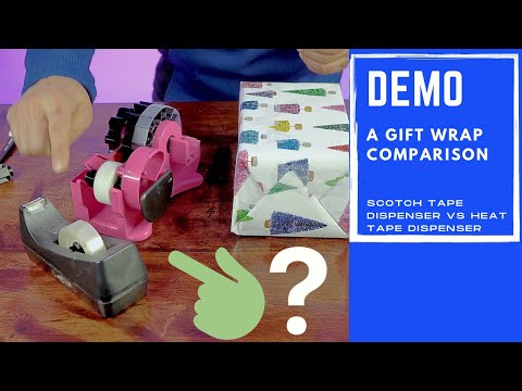 Demo: Scotch Tape Dispenser vs Heat Tape Dispenser in Gift Wrapping 