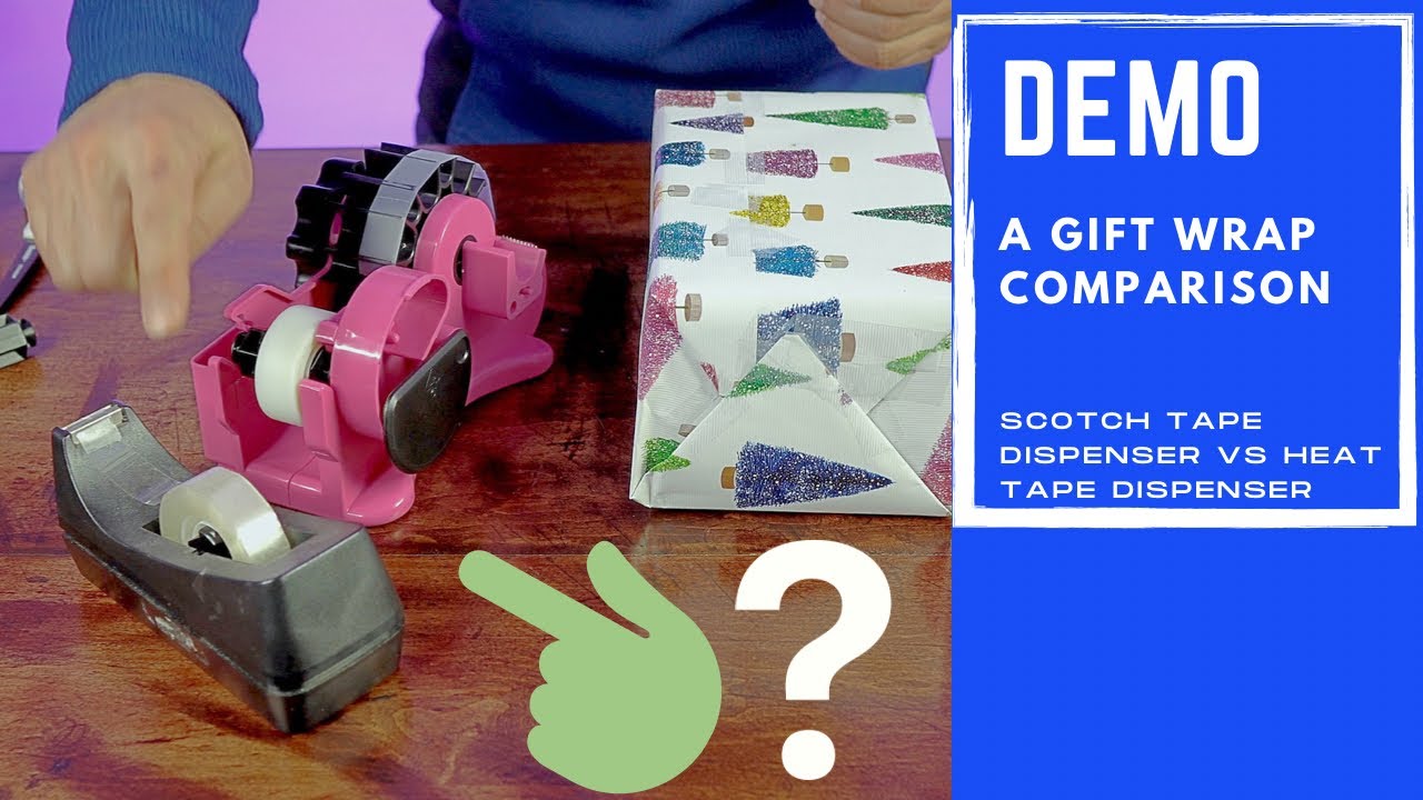 Demo: Scotch Tape Dispenser vs Heat Tape Dispenser in Gift Wrapping 