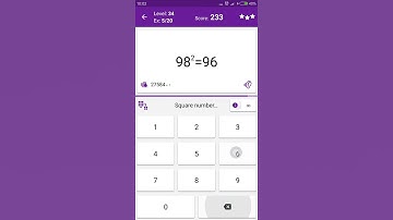 Math Tricks - Training mode - square numbers between 90 and 99 - level 034 (Number Keyboard)