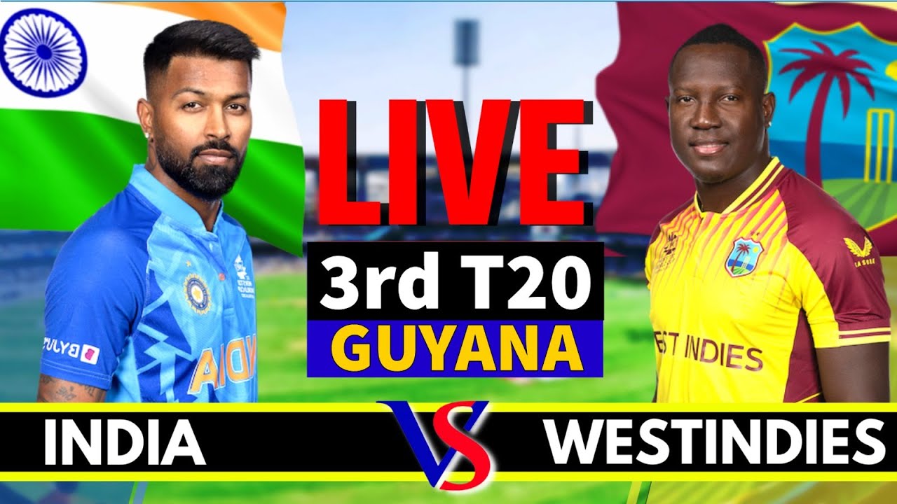India vs West Indies 3rd T20 Live Score & Commentary IND vs WI Live Scores & Commentary