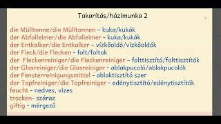 Takarítás, házimunka 2 (das Putzen, die Hausarbeit 2)