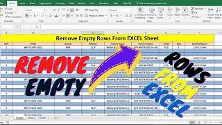 how to delete blank rows in excel quickly