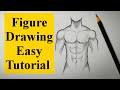 How To Draw Human Figure Drawing Male Torso Easy For Beginners Pencil Drawing Tutorial Easy Basics 