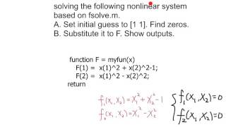 Apply fsolve to a nonlinear system