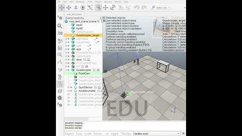 V REP PRO EDU   vrep test scene   rendering  3 ms 8 0 fps   SIMULATION STOPPED 19 06 2019 18 12 46
