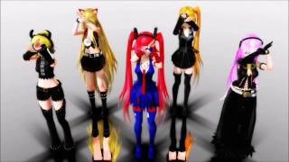 PonPonPon-Hagane MIKU, RIN, LUKA, NERU AND SEE U (MMD)