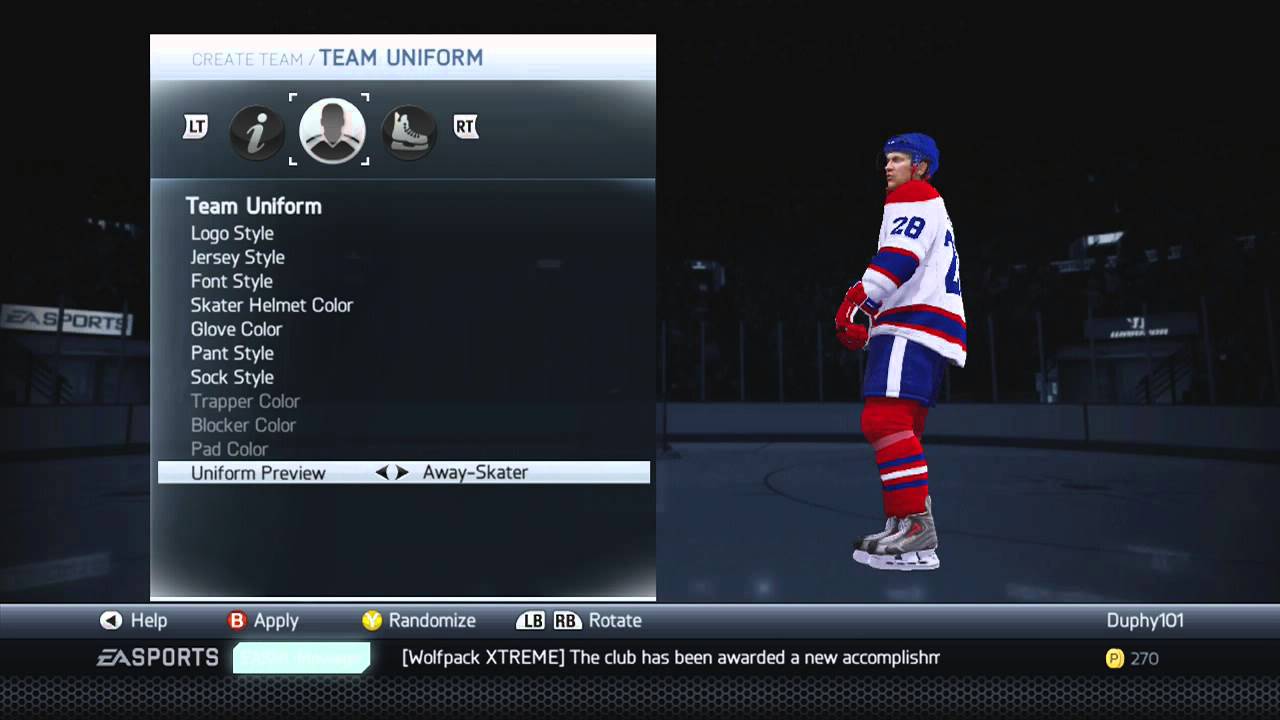 NHL 14 Jersey idea for EASHL