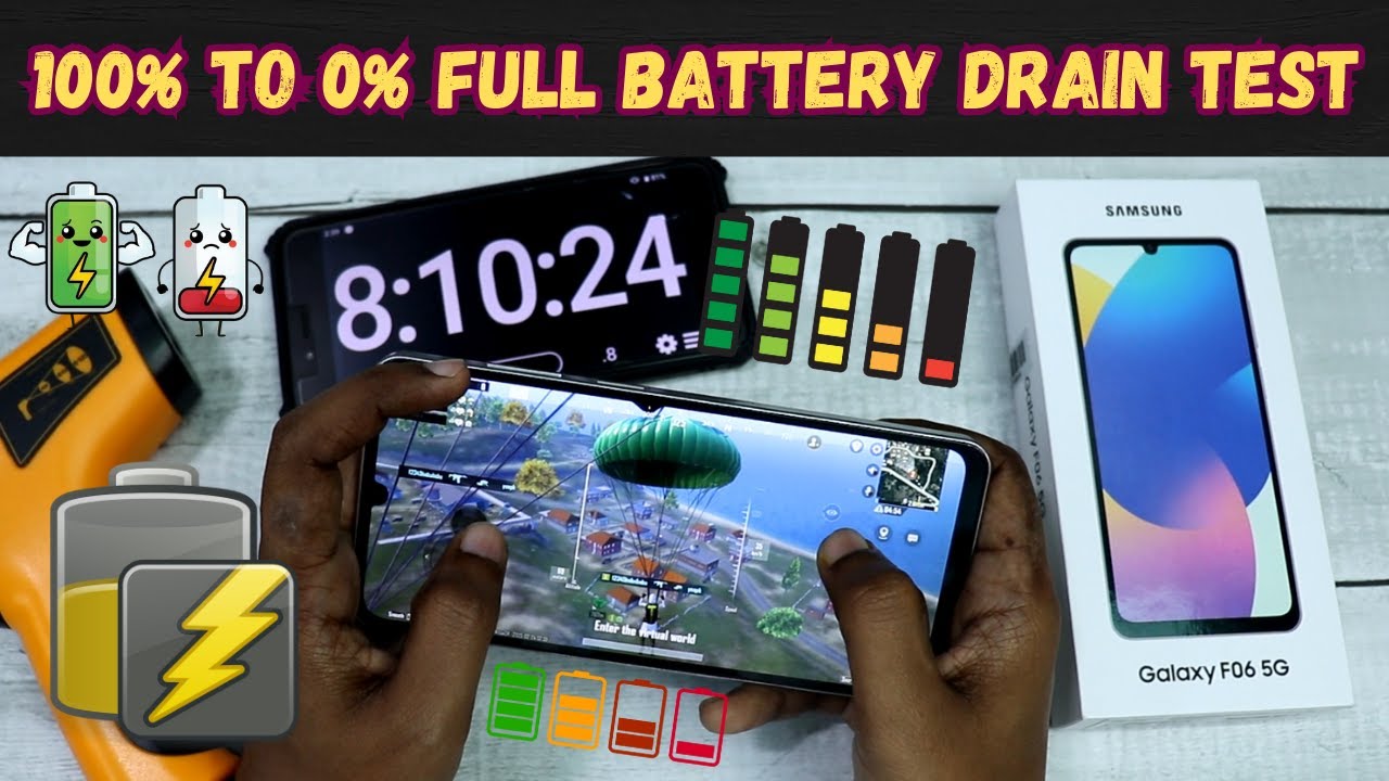 Samsung Galaxy F06 5G 100% to 0% Full Battery Drain Test | samsung galaxy F06 5g battery life 🤯