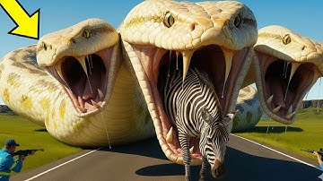 “Brave Heroes Save Poor Zebra From Deadly Giant Mutant Python 🐍”