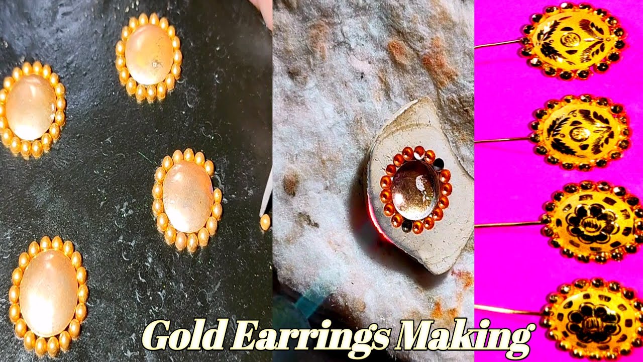 how to make gold earrings gold jewelry making at home YouTube
