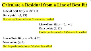 Calculate a Residual from a Line of Best Fit