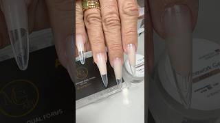 Almond dual form nail extensions with hard structure gel nail extension snaps #asmr