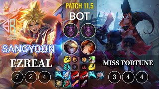 SRB Sangyoon Ezreal vs Miss Fortune Bot - KR Patch 11.5