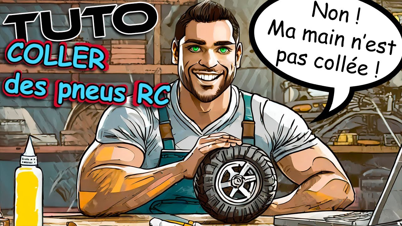 Tuto collage pneus de voiture RC Tout Terrain 1:10e - colle CYANO - Off  Road RC tyres glue 