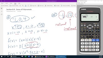 Section 8.4 - Theorems about Zeros of Polynomial Functions