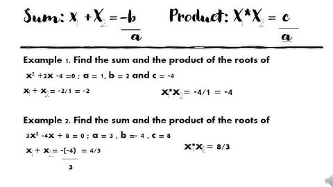Sum and Product of the Roots of Quadratic Equations( Tagalog)