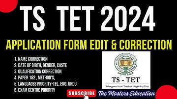 TS TET 2024 APPLICATION EDIT OPTION CORRECTION FOR MISTAKE టెట్ అప్లికేషన్ ఎడిట్ చేసే విధానం 2024
