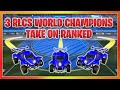 3 RLCS WORLD CHAMPIONS TAKE ON RANKED | PASSING IS THE KEY | FINALLY RELEASED MY OWN MERCH!