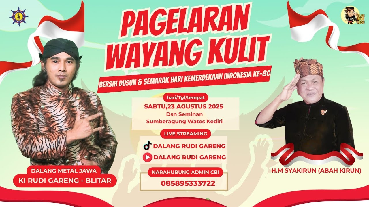 LIVE WAYANG KULIT - KI RUDI GARENG - BT ABAH KIRUN - SEMINANG SUMBERAGUNG WTAES  KEDIRI 23-08-2025