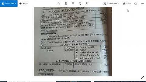 Accounts receivable 2011 Regular Question 3 | BCOM KU