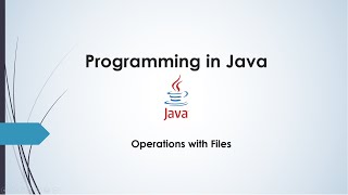 Lecture 10 - Operations with Files