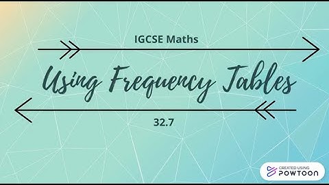 IGCSE Math - 32.7  Using Frequency Tables