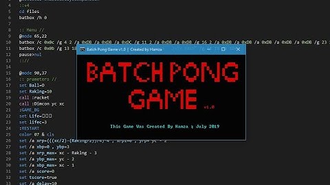 How to make Cmd Pong Game -- Part I [2019]
