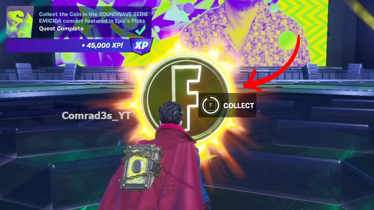 Collect the Coin in the SOUNDWAVE SERIES: EMICIDA concert featured in Epic's Picks Fortnite