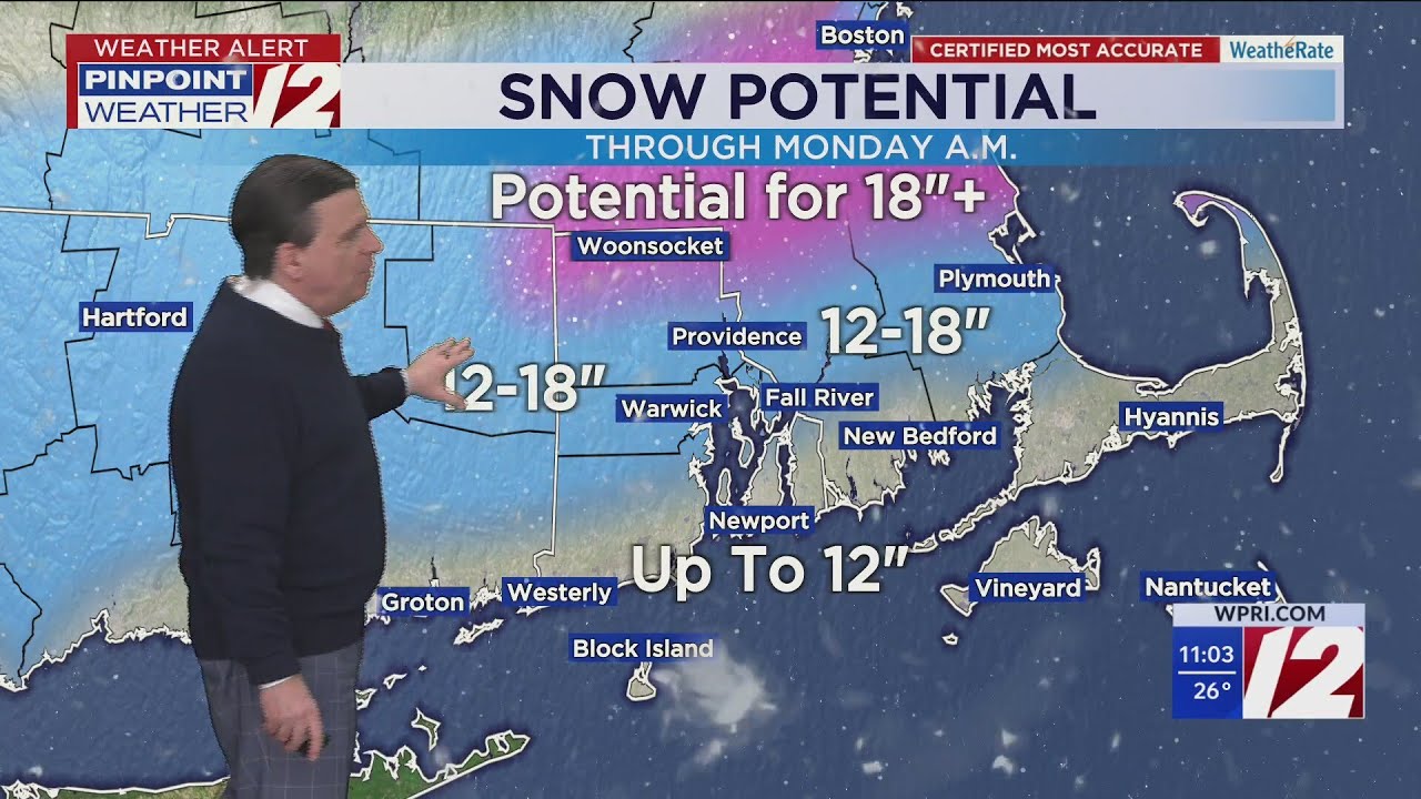 WPRI 12 Weather Forecast 1/25/26: 11 pm snowfall update