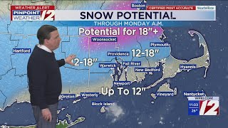 WPRI 12 Weather Forecast 1/25/26: 11 pm snowfall update