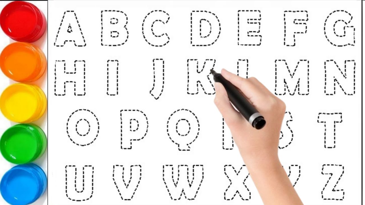Let's Learn How to Draw ABCD & 1234 Easy Step by Step for Children ...