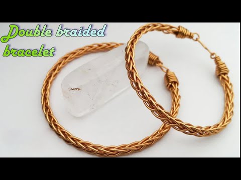 Double Braided copper wire Bracelet - unisex jewelry - full version ( slow ) 374