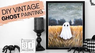 ETSY Inspired Vintage Ghost Painting 👻 Easy DIY Halloween Tutorial
