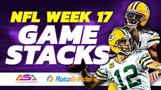 NFL DFS TOP GPP GAME STACKS DRAFTKINGS WEEK 17: ADVANCED SPORTS ANALYTICS - ROTOGRINDERS