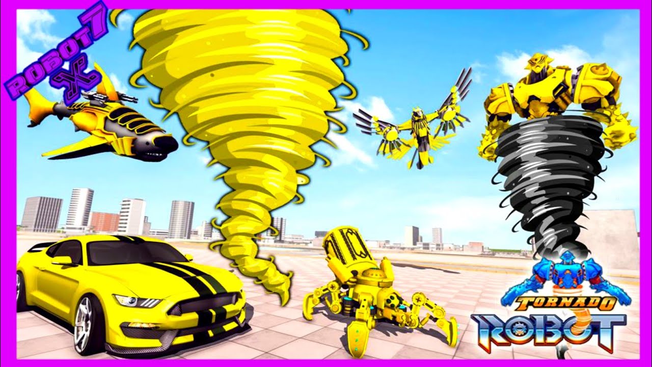 Tornado Robot Game: Flying Snow Hero Hurricane Android - Gameplay