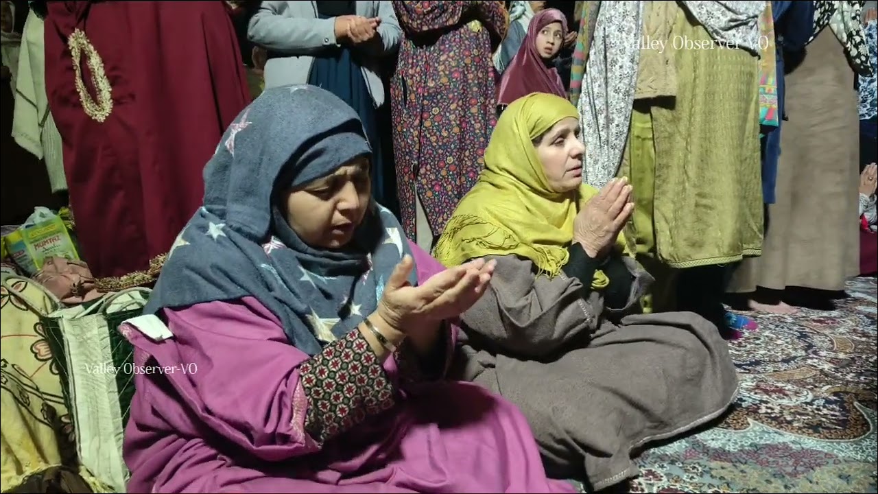 Devotees offering Namaz at Dargah Hazratbal Shrine on Shab-e-Meraj.
