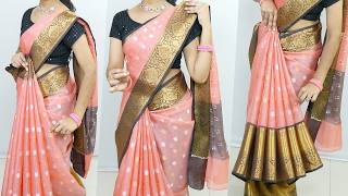 Perfect pleats making tricks guide for beginners | silk saree draping step by step