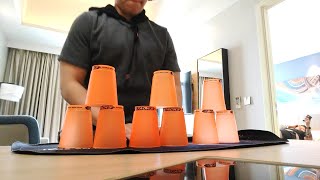 Sport Stacking New Record! 3-3-3 Downstacks in 0.628 Seconds!