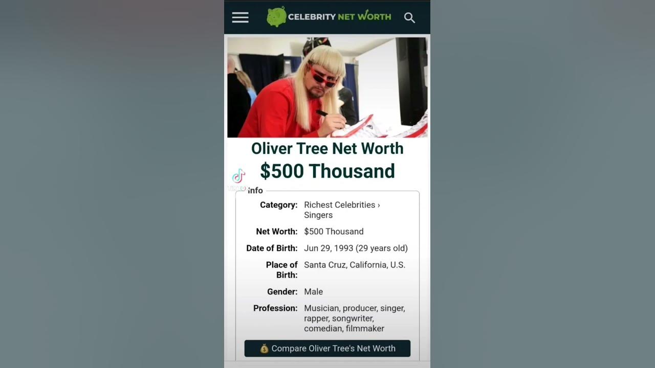 Oliver Tree Net Worth YouTube