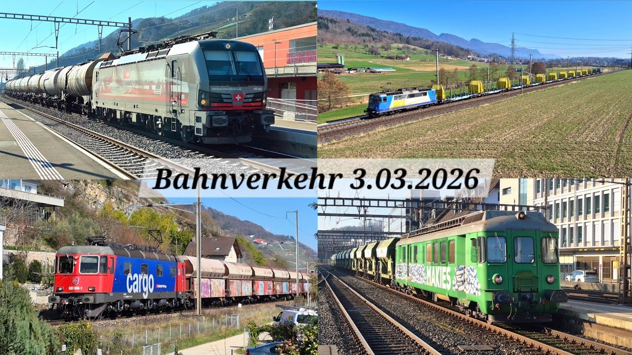 Bahnvekehr in Olten und Jurafußstrecke (mit Makies BDe 4/4 576, BR 193 111 & 452) 3.03.2026