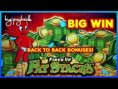 OMG, BACK TO BACK BONUSES!! Smokin' Hot Stuff Link Fired Up Fat Stacks Slot - BIG WIN!