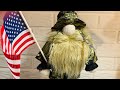 DIY No Sew Patriotic Gnome, Forest Grunt The Veteran Gnome.