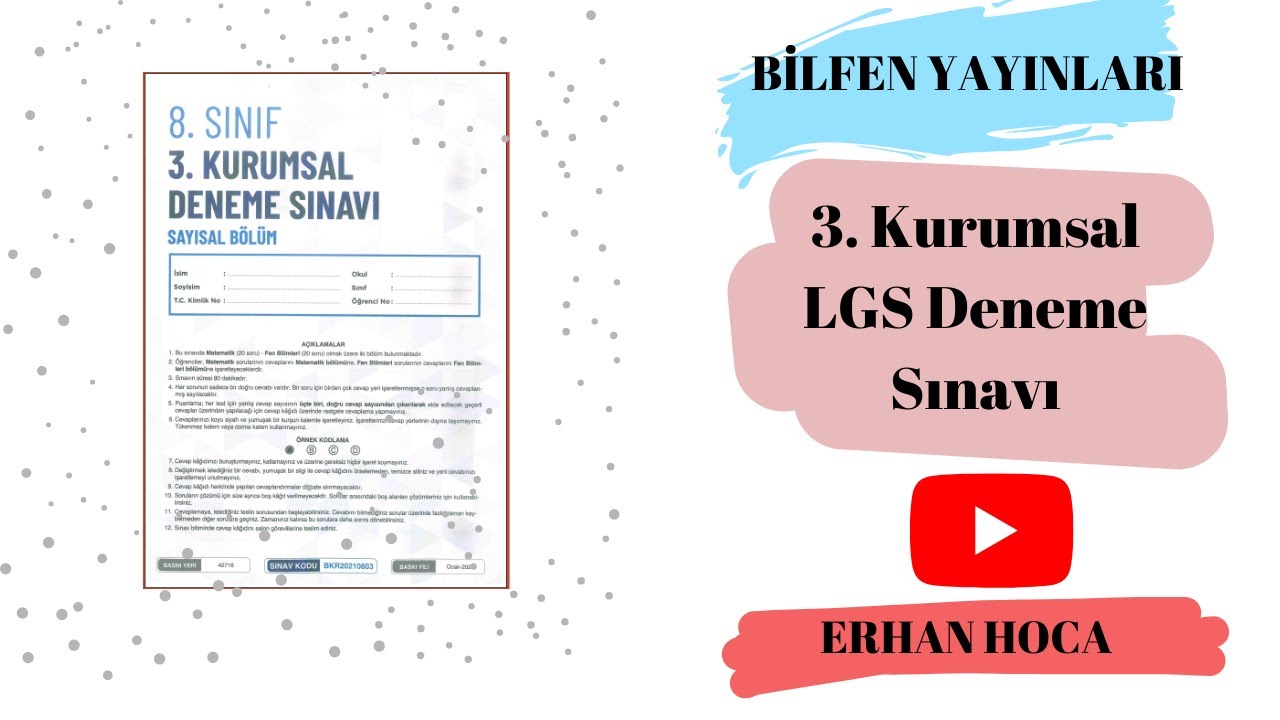 Bilfen Yayinlari Turkiye Geneli 3 Kurumsal Lgs Deneme Sinavi Youtube