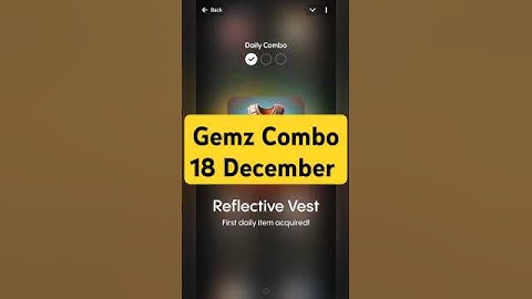 Gemz Daily Combo Today 18 December Daily Combo Today #gemz #combo #airdrop