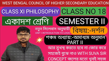 অমাধ্যম অনুমান-আবর্তন,বিবর্তন ও সমবিবর্তন (PART II)Class 11 Semester-II Philosophy #wbchse @Suvasir